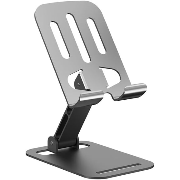 360 Rotating Cell Phone Stand, Fully Adjustable Foldable Desktop Phone Holder, Compatible with iPhone 17/16/15 Pro Max Air, Samsung Galaxy, Small Tablets, All Smart Phones
