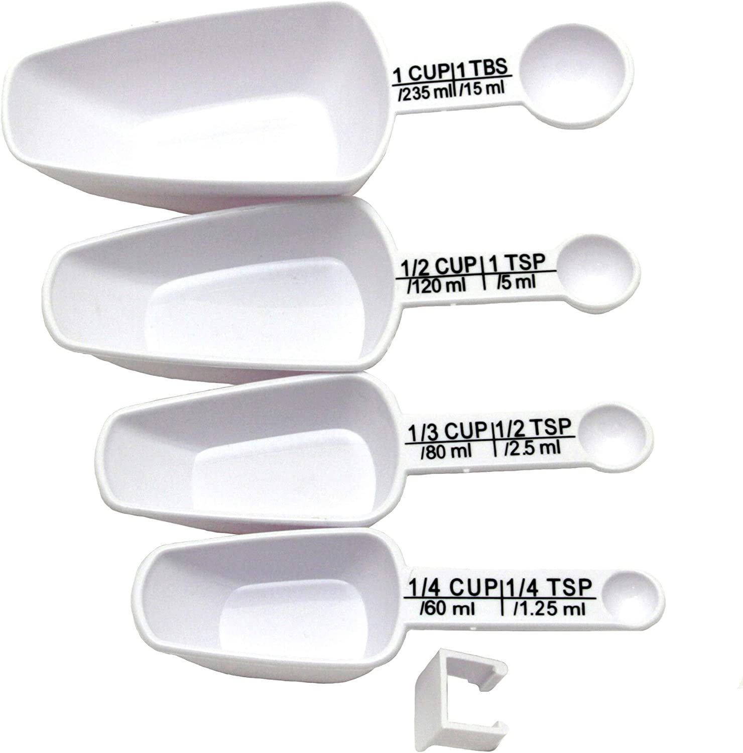 Chef Craft 4pc Nesting Measuring Scoop & Spoon Combo Set - Measure 1/4 tsp  to 1 Cup 3 Sets 