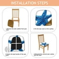 thumbnail image 4 of Summer Ocean Starfish Seat Covers for Dining Room Chairs Set Of 4,Stretch Printed Washable Chair Seat Cover with Elastic Ties and Button,Removable Waterproof Couch Cushion Covers, 4 of 6