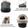 thumbnail image 4 of WOTTE Men's Slippers Fleece Fuzzy Lined Memory Foam Moccasin House Shoes for Indoor Outdoor, Grey Size 6-7, 4 of 7