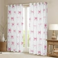 thumbnail image 2 of Manfei Cute Pink Bowknot Blackout Curtains Set of 2 (52x84 Each) for Girls Teens Female,Dreamy Princess Window Curtains,Kawaii Ribbon Bow Curtains and Drapes,Luxury Bedroom Decor, 2 of 6