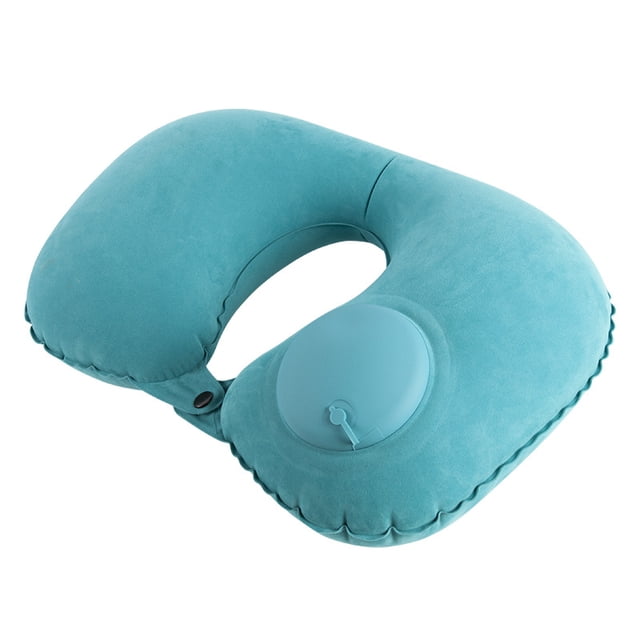 Almohada Inflable de Viaje Manual presurizada Almohada Inflable Automática en Forma de U Azul Claro Transpirable Cómoda Almohada Núcleo Cervical Lumbar Oficina Descanso Viajes El Mejor Regalo brillar Juguete