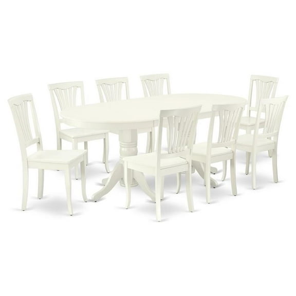Atlin Designs 9-piece Dining Set with Wood Seat in White