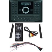 Jensen JWM62A AM/FM/DVD/CD/|USB/AUX/App Ready Bluetooth Wallmount Stereo w/ App Control, 3-Speaker Zones/8 Speaker Output 8X 6 Watt, Receives Bluetooth Audio (A2DP) & Controls (AVRCP) from Devices