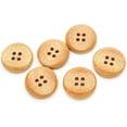 thumbnail image 4 of Bamboo Buttons 4 Holes Concave Wood Button for Garment Sewing DIY Crafts A52 (21mm, 12pcs), 4 of 5