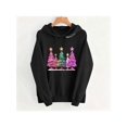 thumbnail image 5 of Zynoxe Hooded Sweatshirt Women with Kangaroo Pocket Drawstring Pullover Hoodie Realxed Long Sleeve Print Sweatshirts Fashionable Christmas Sweatshirts for Women #A Black S, 5 of 6