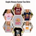 thumbnail image 5 of APEXFWDT Beach T Shirt Women Short Sleeve Casual Summer Vacation Tees Top Palm Trees Graphic Tees Print Shirts, 5 of 6