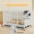 thumbnail image 6 of YOKWOK 48 Inch Heavy Duty Indestructible Dog Crate Cage, Chew Proof & Escape-Proof XL Kennel for High Anxiety Large Dogs, with Locking Wheels and Removable Tray for Indoor & Outdoor Use, White, 6 of 10