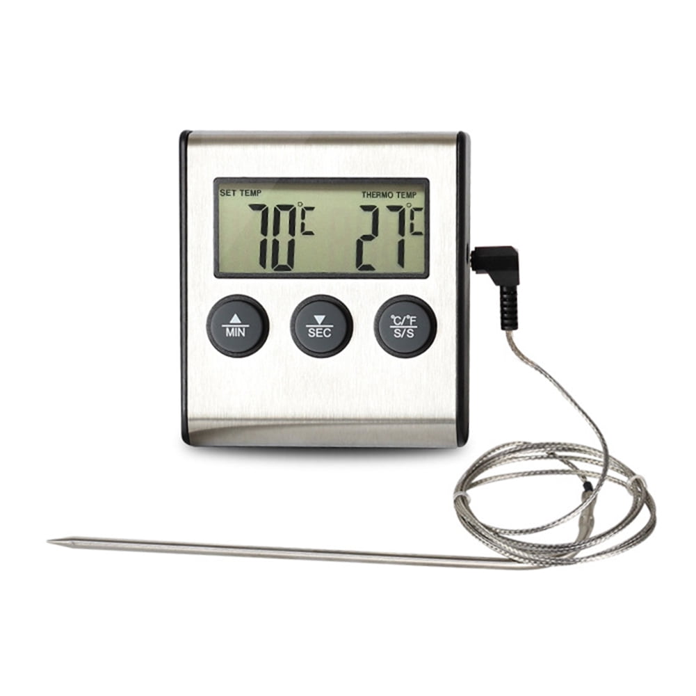 Digital Oven Thermometer Kitchen Food Cooking Meat BBQ Probes With Timer Cooking