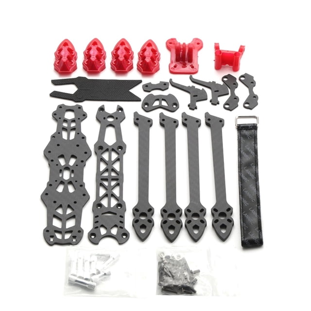 Kit de para Cuadricóptero Mark4 de 7 Pulgadas y 295 mm, Brazo de 5 mm, para Dron de Carreras RC y FPV Freestyle de 7 Pulgadas con Piezas Impresas en Rojo