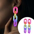 thumbnail image 4 of Pendientes Colgantes Acrílicos, Pendientes Colgantes de Cadena, Pendientes Colgantes Geométricos Llamativos de Resina con Cadena de Clip para Mujeres, 4 of 9