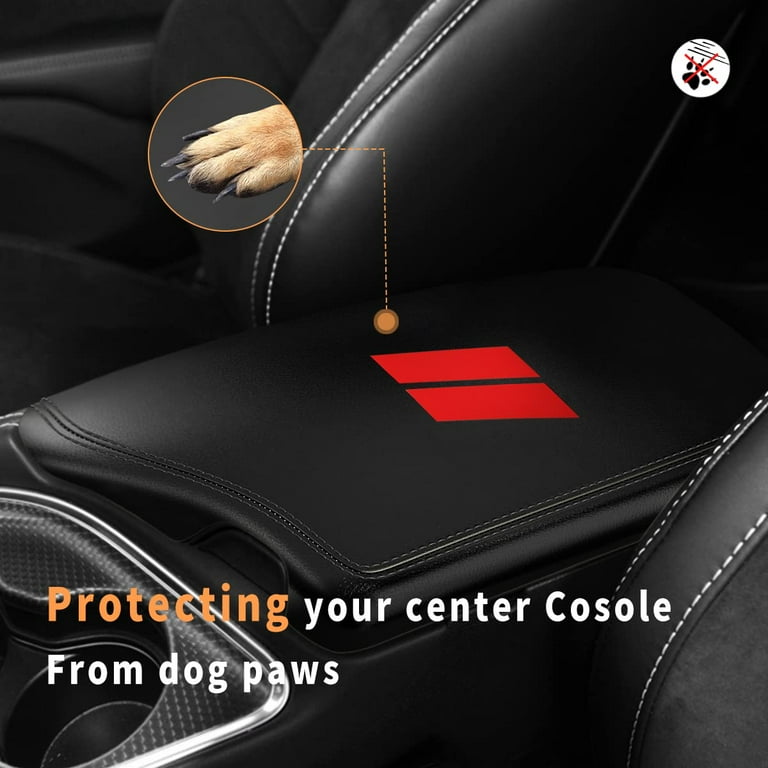 INTGET Car Center Console Armrest Cover for Dodge Challenger Accessories 2023 2022 2021 2020 2019 2018 2017 2016 2015 Interior Arm Rest Console Lid