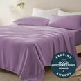 thumbnail image 2 of Sleep Zone Nanotex Super Soft Cooling King Bed Sheets Set 4 Piece - Easy Care Fitted Flat Sheet & Pillowcase Sets - Wrinkle Free, Fade Resistant, Deep Pocket 16" (Lavender, King), 2 of 6