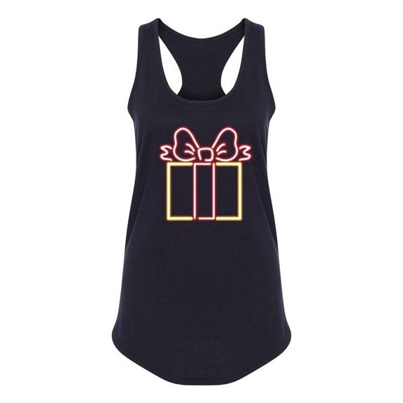 Christmas Giftbox Neon Design Tank Women -Image by Shutterstock, Female x-Small