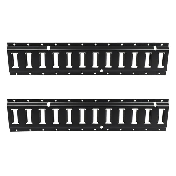 Powder Coated Black E Track Tie Down Rail Kit 2 Foot Heavy Loads Up to 2000 lbs for Garages Van Trailers Motorcycle Tie Downs ATV Mountings(2PCS)