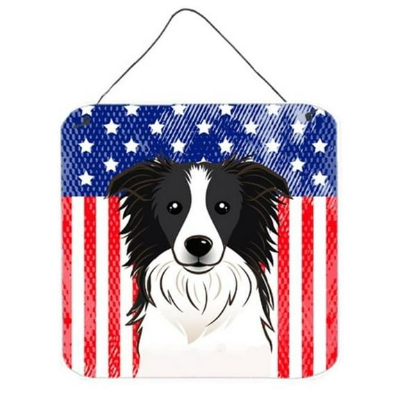 American Flag & Border Collie Wall or Door Hanging Prints