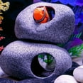 thumbnail image 5 of 2 escondites de acuario para mascotas acuáticas para criar, jugar y descansar, adornos de cerámica seguros y no tóxicos, piedra decorativa para luchadores, 5 of 5
