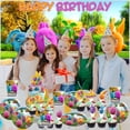 thumbnail image 2 of Sunny Bunnies Birthday Party Decor Set - 5x2.3ft Backdrop Banner, Paper Plates, Cake Toppers & Fan Decorations, 2 of 6