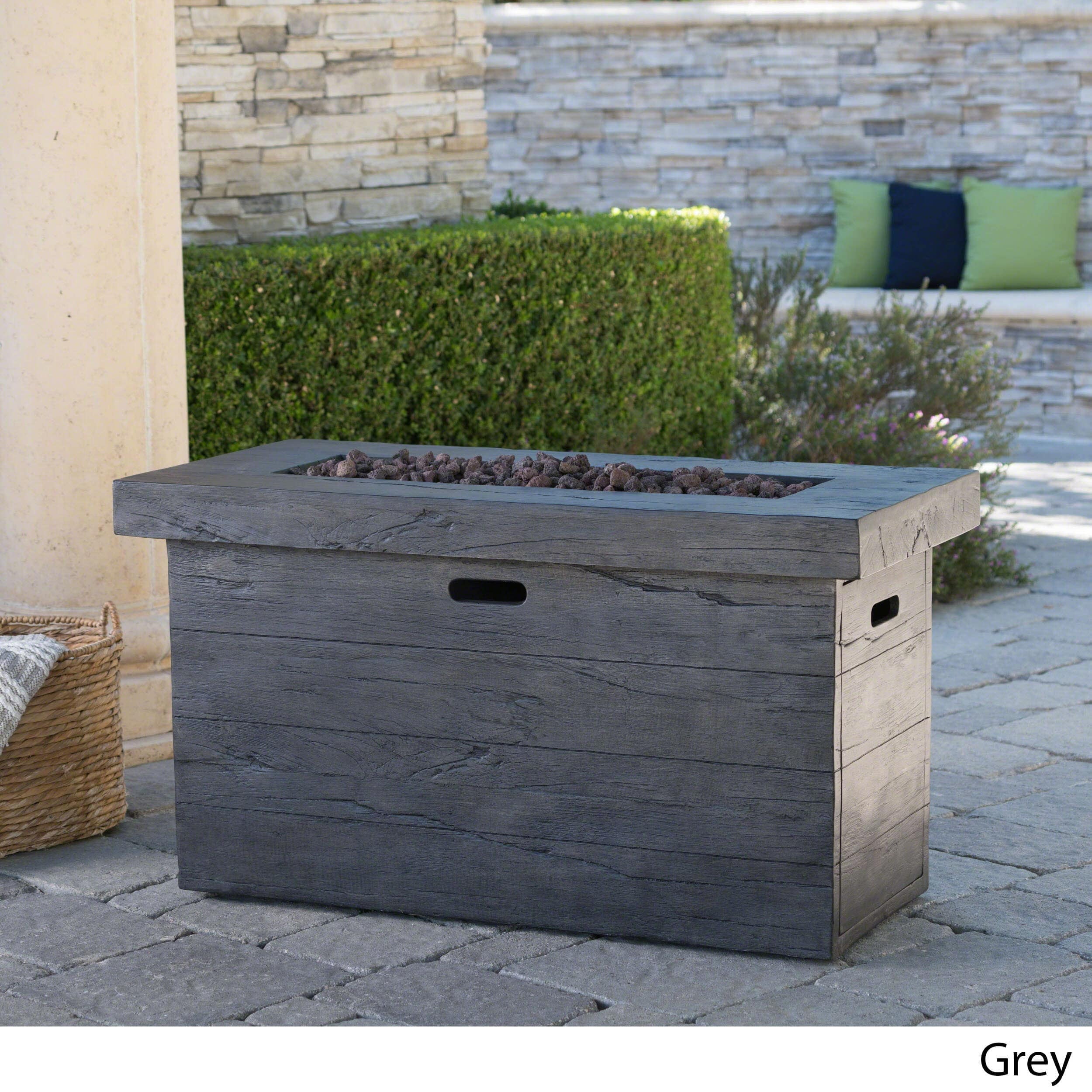 Christopher Knight Home Custer Outdoor Rectangular Propane Firepit Table with Lava Rocks... by Overstock