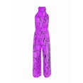 thumbnail image 2 of Combinaisons Habillées pour Femmes Soirée Invitée de Mariage Grande Taille Sans Manches Combinaisons Pantalon Grand Long Violet G, 2 of 5