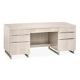 thumbnail image 4 of Michael Amini Marin 70"W 7-Drawer Stainless Steel & MDF Desk in Greige Beige, 4 of 14