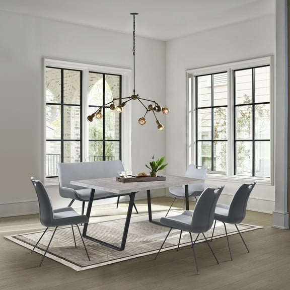 Coronado 6 Piece Pewter Rectangular Dining Set