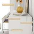 thumbnail image 5 of White Malm Dresser for Bedroom, 55 Inch Long Dresser High Gloss Dresser with 7 Drawers, Modern Large Wood Chest of Drawer Handle Free, Dresser for Kids Bedroom, Living Room, Entryway, Hallway, White, 5 of 7