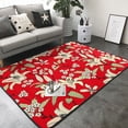 thumbnail image 3 of Area Rugs For Living Room Decor - Lilies Flowers Red Soft Anti Slip Throw Washable Rugs 5x7 For Bedroom, Indoor Carpet For Bedroom Living Room 80x58In, 3 of 7
