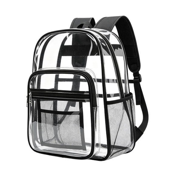 FUZHIQ Clear School Backpack Water-Resistant with Reinforced Strap Stitches & Large Capacity Transparent Backpack for Ages 3rd 4th 5th 6th Back to School