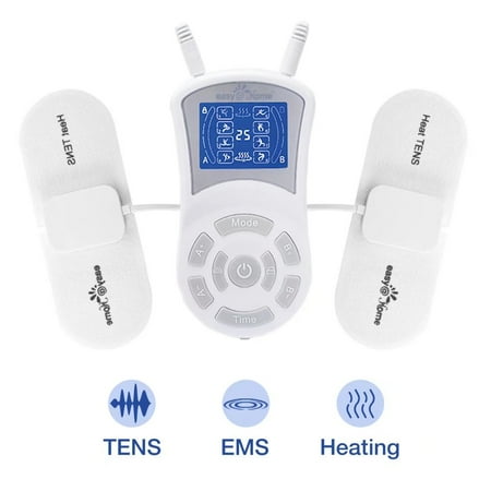Easy@Home 3-in-1 Rechargeable Tens Unit with Heated Electrode Pads, 1 Count, Ehe018