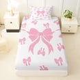 thumbnail image 3 of Erosebridal Girly Pink Bow Twin Sheet Sets, Cute Princess Cartoon Bedding, 3 Pieces, 3 of 5