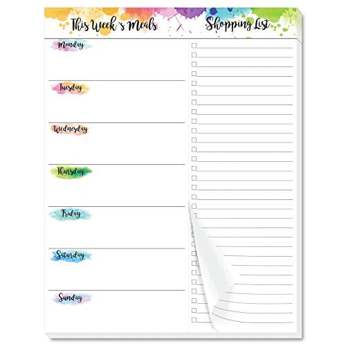 Notebook for Meal Planner and Grocery List with Magnet Weekly Meal Planner for kitchen with Tear Off Shopping List Magnetic Meal Planner Pad for Fridge 52 Undated Tear-off Sheets 6x9 Inch Meal Planning Notepad 
