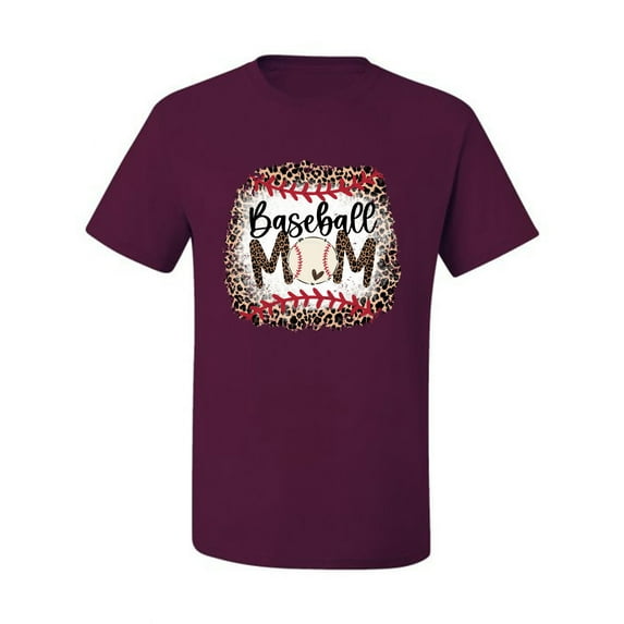 Baseball Mom Jaguar Print Sports Men's Graphic T-Shirt, Maroon, X-Large