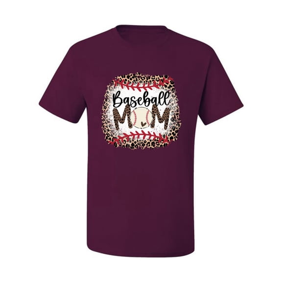 Baseball Mom Jaguar Print Sports Men's Graphic T-Shirt, Maroon, 3X-Large