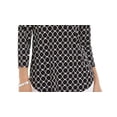 thumbnail image 3 of Charter Club Women's Printed V Neck Top Black Size X-Large, 3 of 4