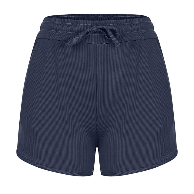 Dealovy Running Shorts for Women High Waisted Drawstring Solid Color Sports Loose Wide Leg Shorts