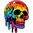 thumbnail image 3 of CafePress - Vibrant Multicolor Skull - Cotton Baseball Jersey, 3/4 Raglan Sleeve Shirt, 3 of 4