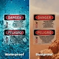 thumbnail image 6 of (2 Pack) Battery Room Bilingual OSHA Danger Sign 7 Inch X 10 Inch Indoor / Outdoor Rust-Free Aluminum Metal Signs for Workplace, Workshop, and Construction Site, Made in the USA, 6 of 8