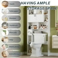 thumbnail image 3 of BouPower Over The Toilet Storage Cabinet,Bathroom Shelf Over Toilet with Tempered Glass Door & Open Shelving,Bathroom Storage Cabinet Organizer for Toilet Tank, 3 of 7