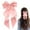 Pink, variant on KaiXunRui Big Black Hair Bow Hair Bows Leather Hair Bows for Women Bow Long Ribbon Clip Spring Clip At The Back Of The Head Women's Top Clip