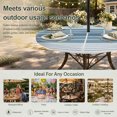 thumbnail image 6 of Round Outdoor Tablecloth with Umbrella Hole and Zipper, Blue Ombre Stripe Tablecloth with Elastic Waterproof, Farmhouse Striped Gradient Patio Table Covers for 45" - 54" Picnic Pool Tables, 6 of 9
