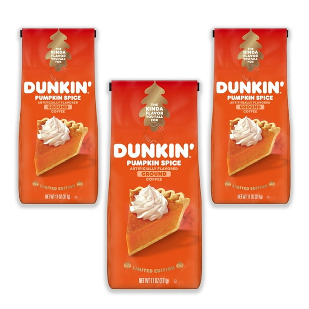 Dunkin’ Pumpkin Spice Ground Coffee, Limited Edition Fall Coffee, 11 oz