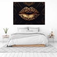 thumbnail image 3 of Mudket Framed Gold Leopard Print Lips Canvas Wall Art, Trendy Leopard Print Wall Decor, Luxury Fashion Animal Wall Art Ready to Hang - 12"L x 8"W, 3 of 10