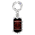 thumbnail image 1 of Retired And Survived Firefighter Stainless Steel or 18k Gold Premium Swivel Dog Tag Keychain, 1 of 8