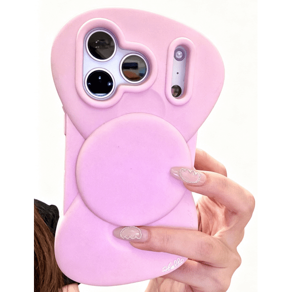 3D Cute Pink Bow Kitty Cartoon Phone Case for iPhone 17 Pro Max 16 Plus 12 13 14 15 16 Pro Max , Soft Silicone Kawaii Shockproof Protective Phone Cover for Women Teen Girls