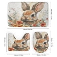 thumbnail image 3 of Watercolor Painting Rabbit With Flowers Shower Curtain 4 Piece Set Rug Toilet Lid Cover And Non-Slip U Shape Mat Happy Easter Waterproof Shower Curtain for Bathroom Decor, 3 of 8