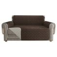 thumbnail image 2 of CHUN YI Stretch 2-Piece Checks Sofa Cover with Cushion Cover Slipcover, XL-Sofa, Coffee, 2 of 6