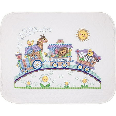Dimensions Baby Hugs "Baby Express" Quilt Stamped Cross Stitch Kit, 43" x 34"