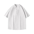 thumbnail image 3 of FRSASU Mens solid color Short Sleeve T-Shirts Casual textured jacquard Texture Crewneck Pocket Tee Tops Loose Fit Shirt White, 3 of 4