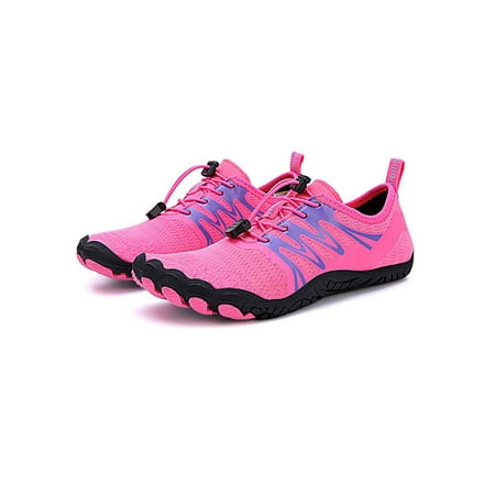 

Wazshop Girls Boys Hiking Shoe Quick Dry Water Shoes Beach Aqua Socks Breathable Barefoot Sneakers Womens Mens Athletic Sneaker Multi Colors Comfort Rose Red 5.5